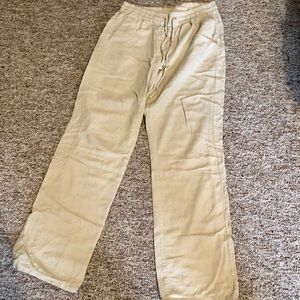 Tan, flowy beach pants